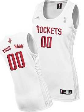 Women%27s Customized Houston Rockets White Jersey